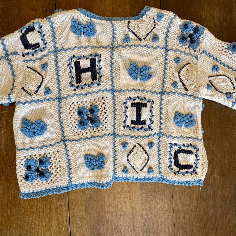 Rare Moschino Cheap and Chic Crochet Cardigan – “CHEAP” / “CHIC” Patchwork - Picture 8 of 8